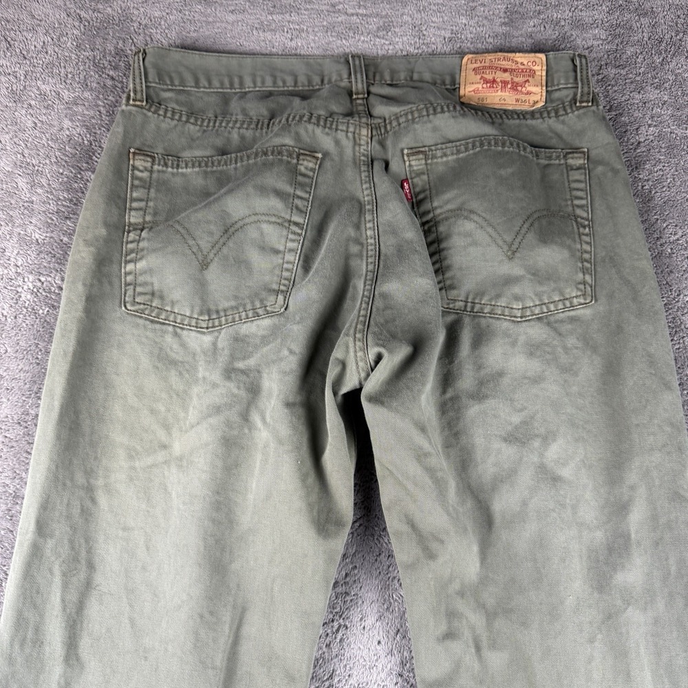 Levis 581 64 Straight Regular Fit Jeans Mens 36x31 Green Mid Rise - Picture 10 of 14